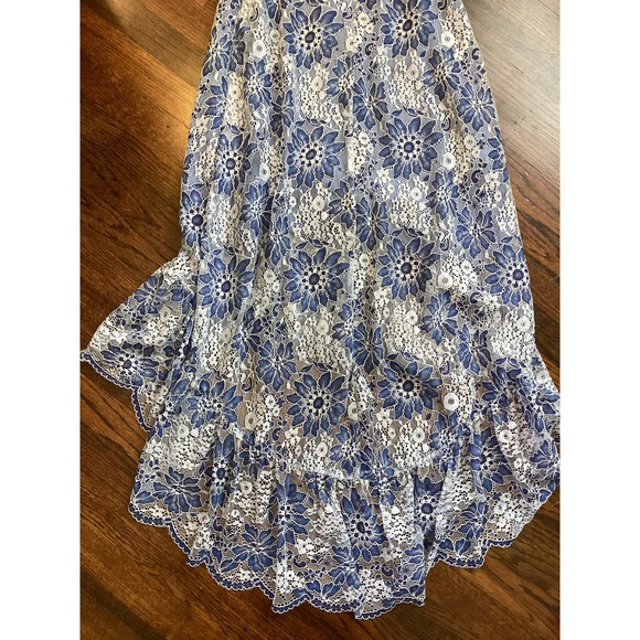 BCBGMaxAzria Blue Lace Midi Dress - Picture 9 of 12